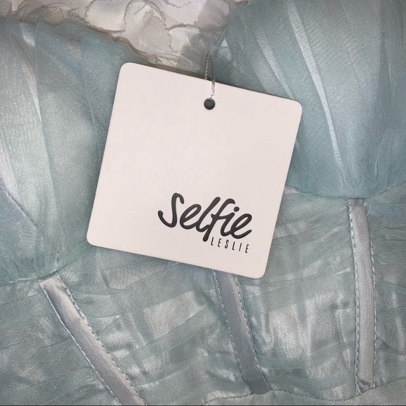 NWT Smitten Sweetheart Neckline Chiffon Mini Party Dress Pistachio - Picture 5 of 5